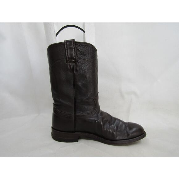 JUSTIN Mens Size 7.5 D Brown All Leather Roper Cowboy Western Boots main image 7